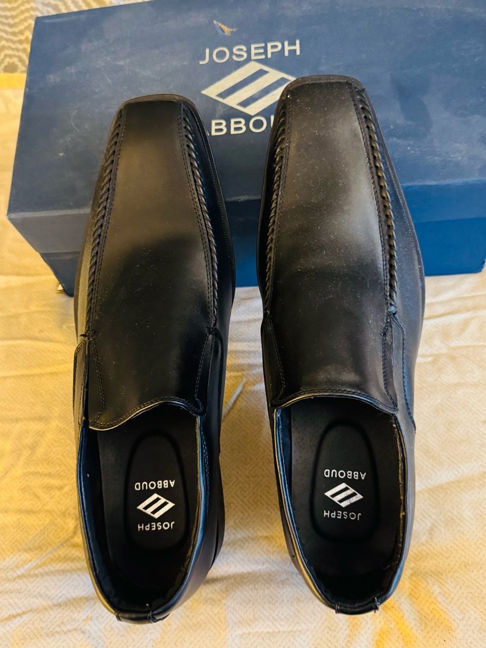 Joseph Abboud Black Leather Slip-On Dress Shoes